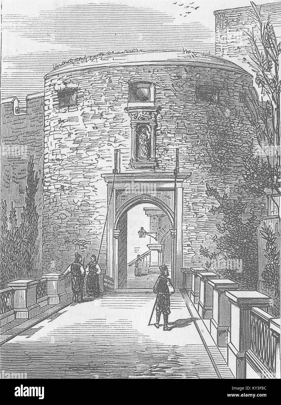 CROATIA Pile Gate, Dubrovnik 1876. The Graphic Stock Photo