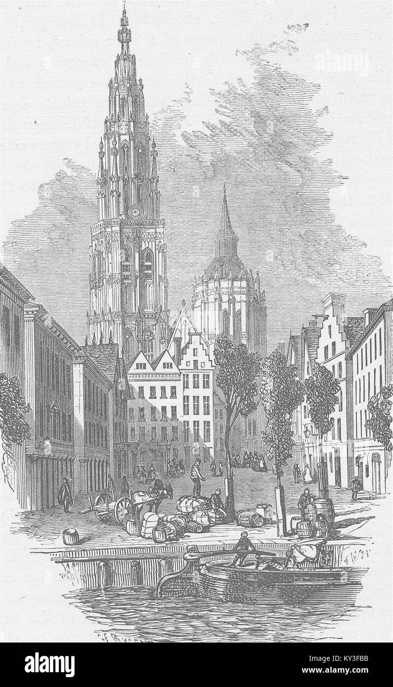 BELGIUM Antwerp c1870. Popular Amusements Stock Photo