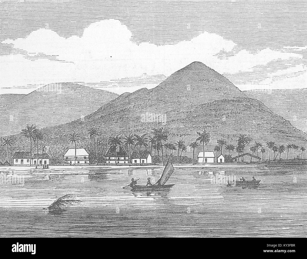 PACIFIC ISLANDS Apia, Samoa, Navigators' Islands 1876. Illustrated London News Stock Photo