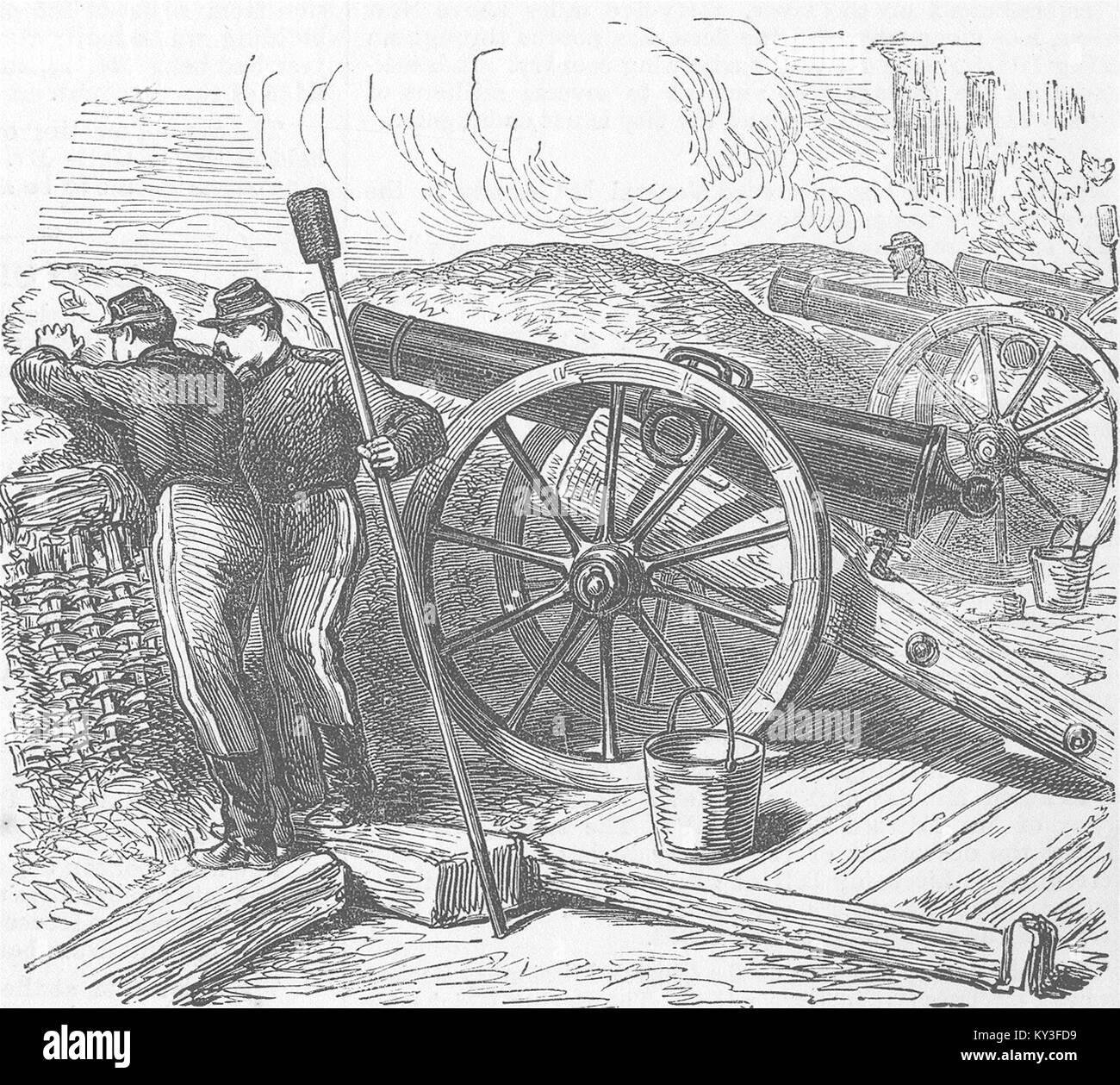 FRANCE Battery at Courbevoie 1871. Illustrated London News Stock Photo