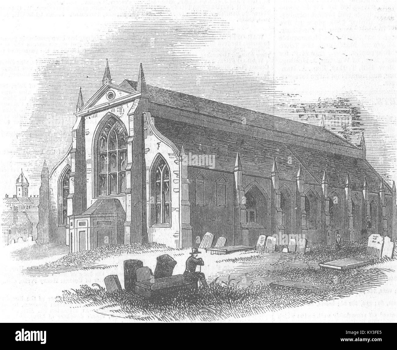 EDINBURGH Greyfriars' Church. Scotland 1845. Illustrated London News Stock Photo