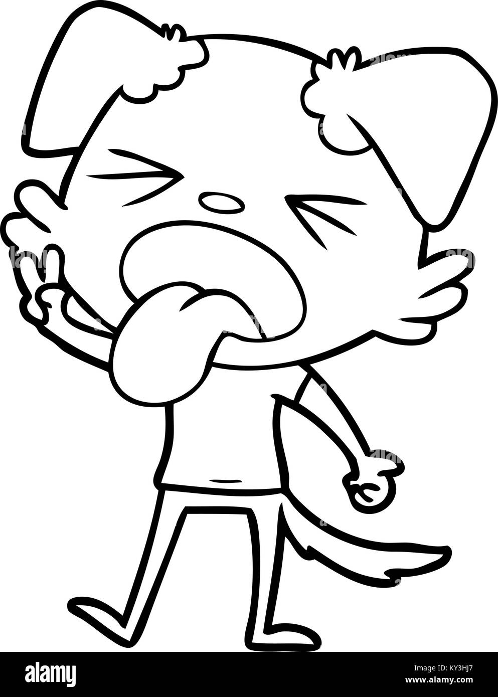 Cartoon Disgusted Dog Stock Vector Image Art Alamy