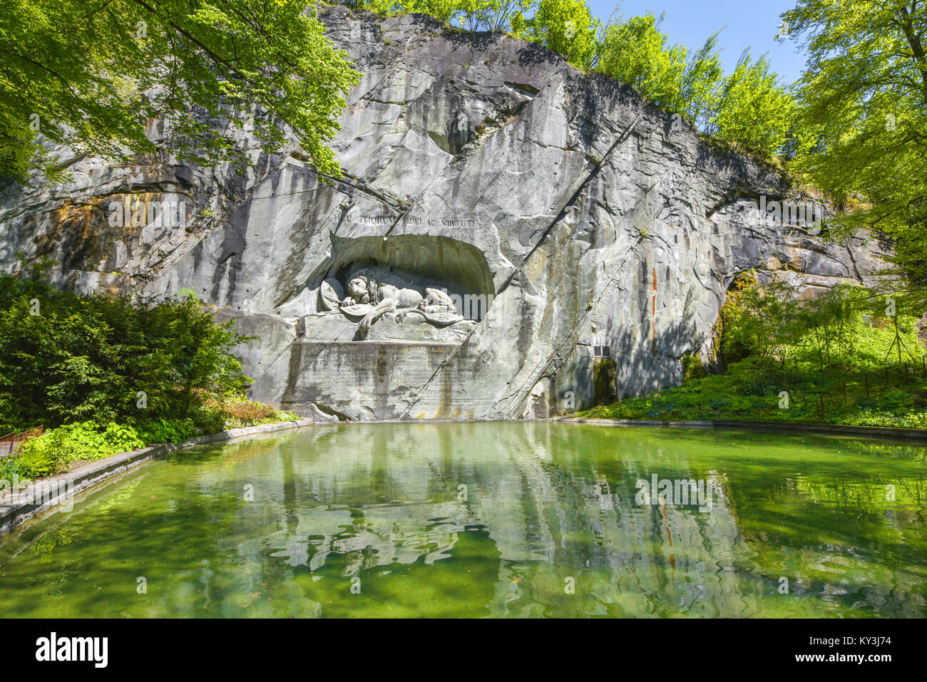 Dying Lion monument in Lucerne, Switzerland Stock Photo