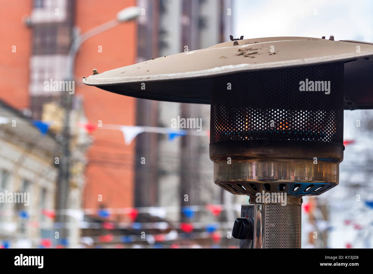 Gas heater in street close Stock Photo