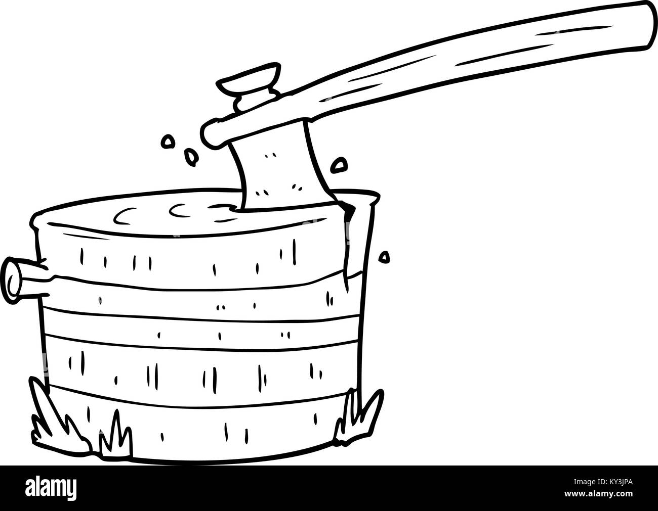 cartoon tree stump with axe Stock Vector Image & Art Alamy