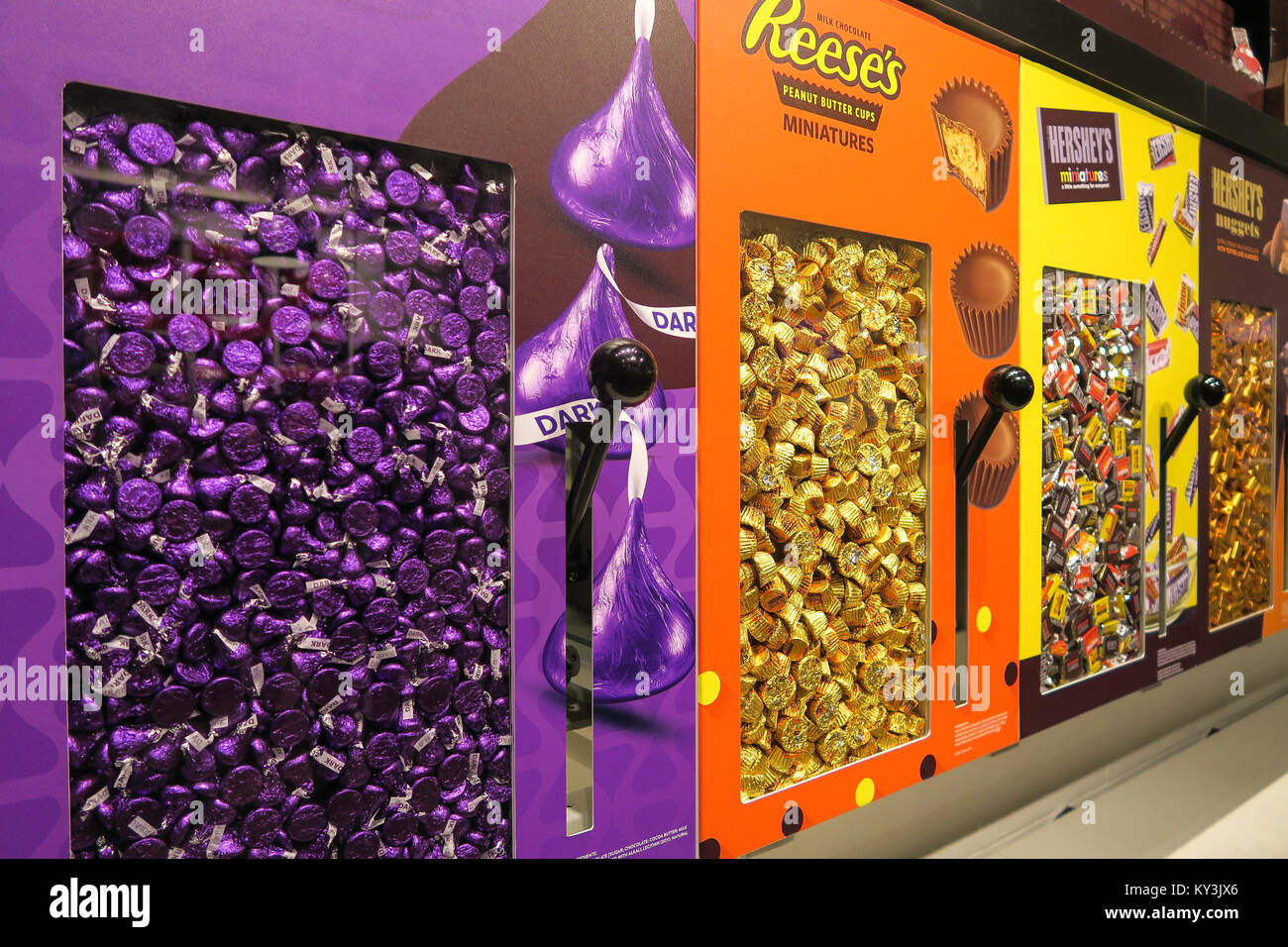 Themed Candy in Hershey's Chocolate World Times Square, NYC Stock Photo