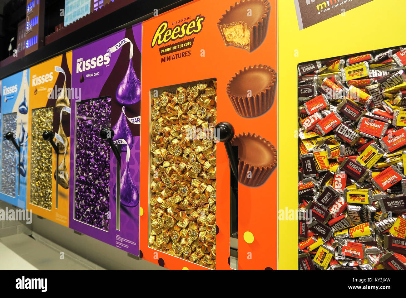 Themed Candy in Hershey's Chocolate World Times Square, NYC Stock Photo