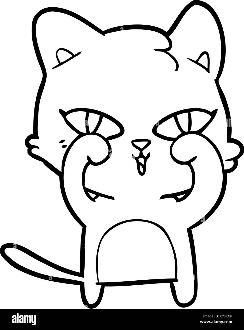 cartoon cat rubbing eyes Stock Vector Image & Art Alamy