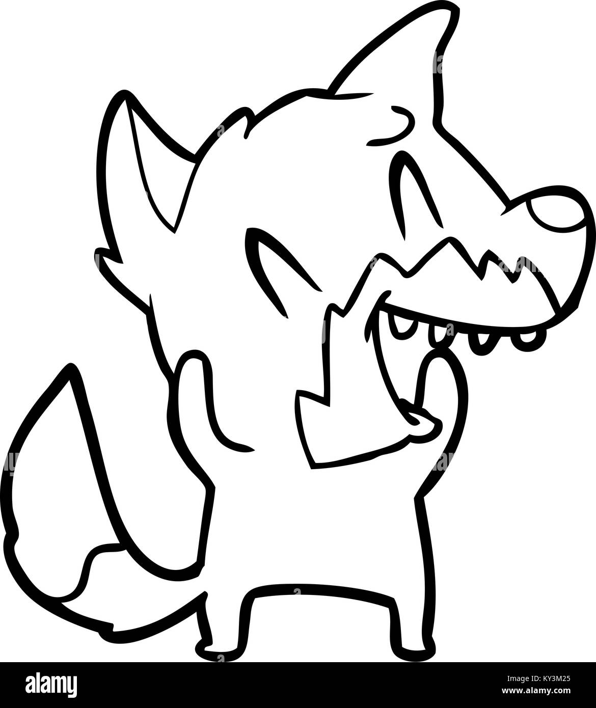 Laughing Fox Cartoon Stock Vector Image Art Alamy