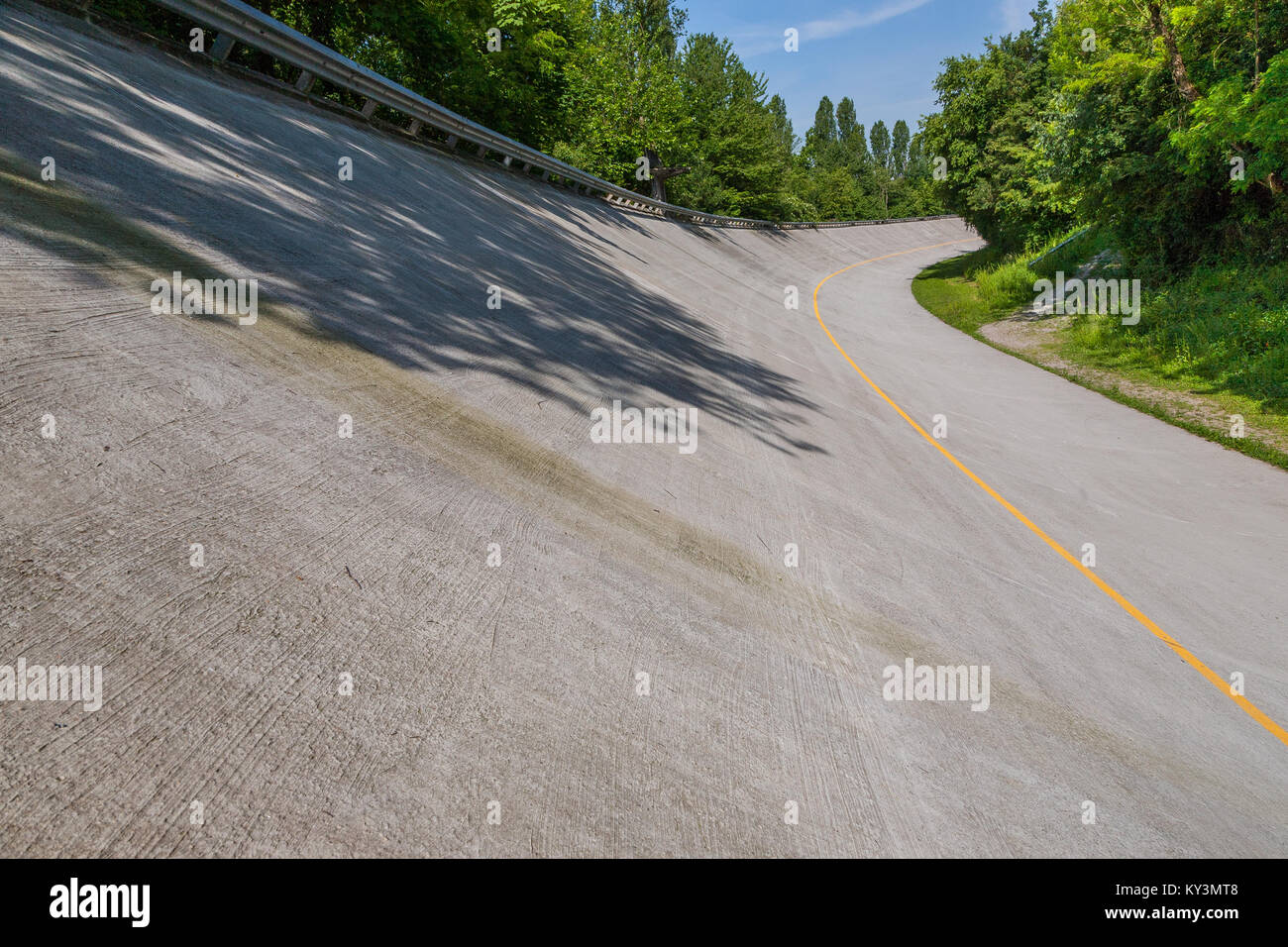 The old FI motor racing circuit banking at the Autodromo Nazionale, Monza, Italy Stock Photo