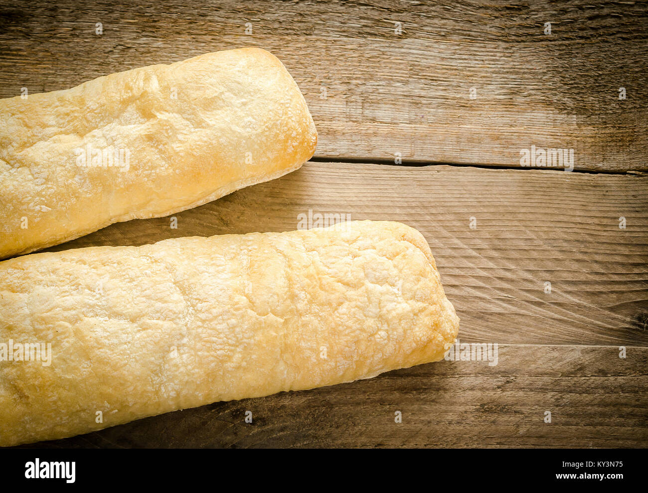 Two baguettes of ciabatta Stock Photo Alamy