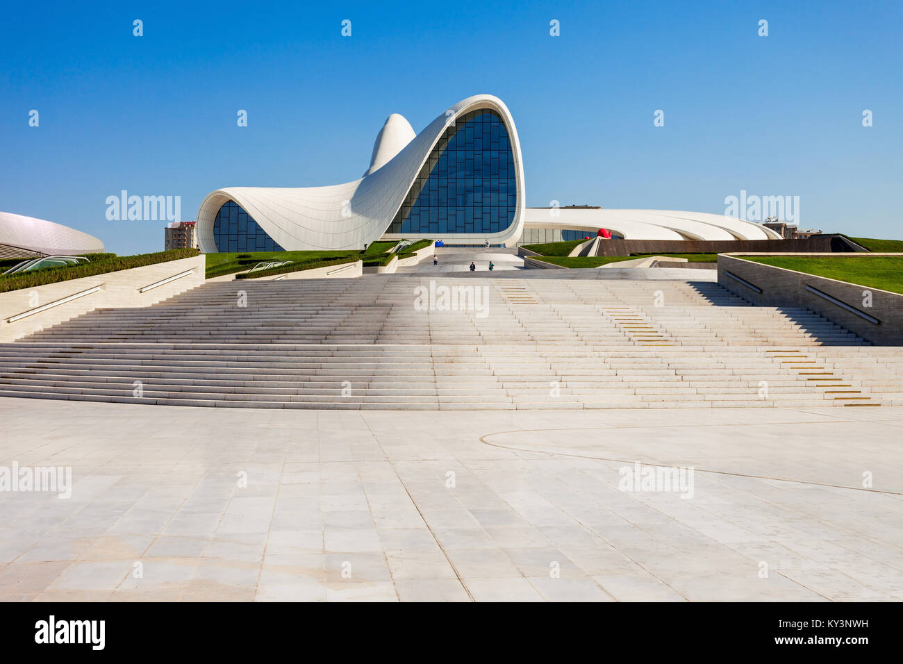 BAKU, AZERBAIJAN - SEPTEMBER 14, 2016: The Heydar Aliyev Center is a building complex in Baku, Azerbaijan designed by Zaha Hadid. Stock Photo
