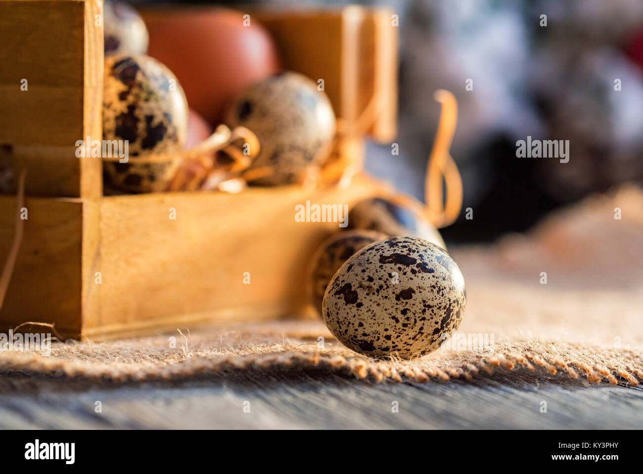 Fresh farm brown eggs on rustic background Stock Photo - Alamy