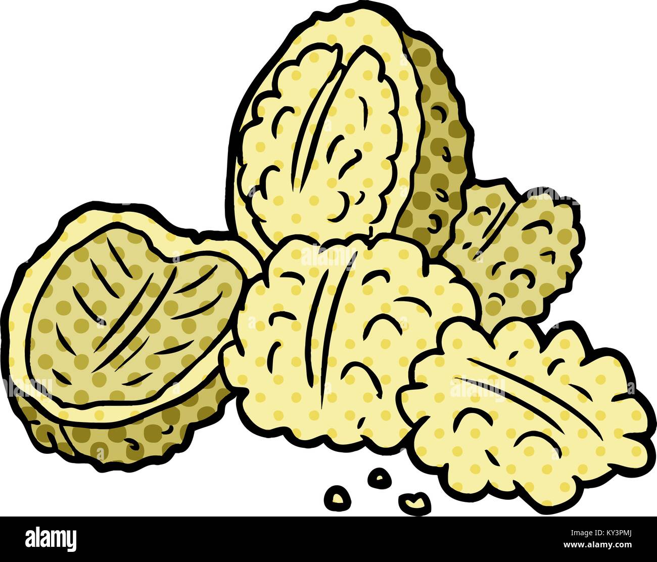 cartoon walnuts Stock Vector Art & Illustration, Vector Image