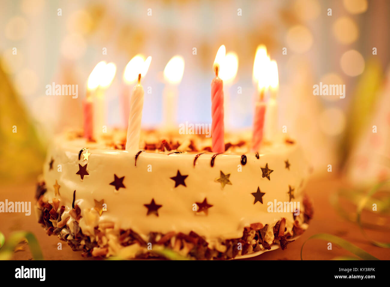 Big Cake With Sparklers High Resolution Stock Photography And Images Alamy