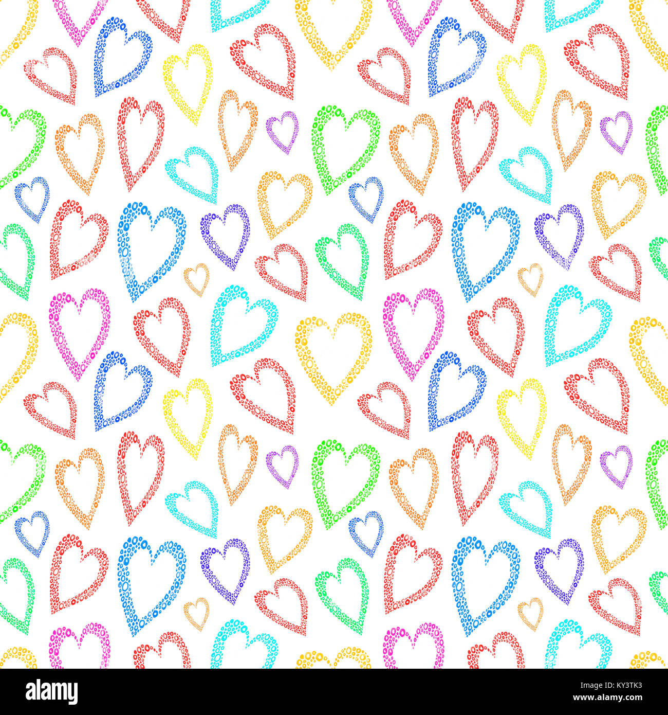 Watercolor image of a pattern with hearts. Seamless pattern of ...