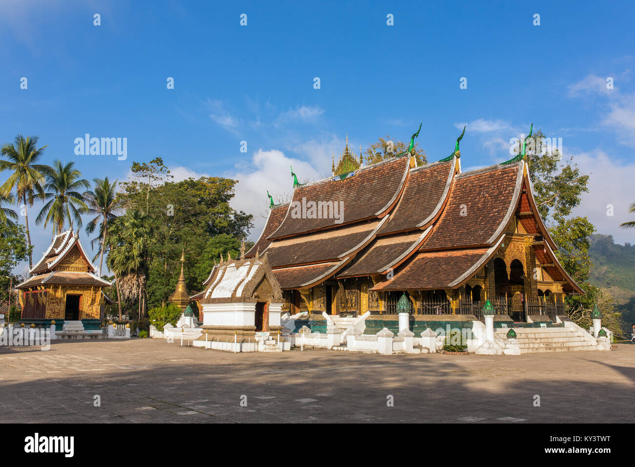 Wat Xieng Thong temple, Luang Prabang, Laos Stock Photo
