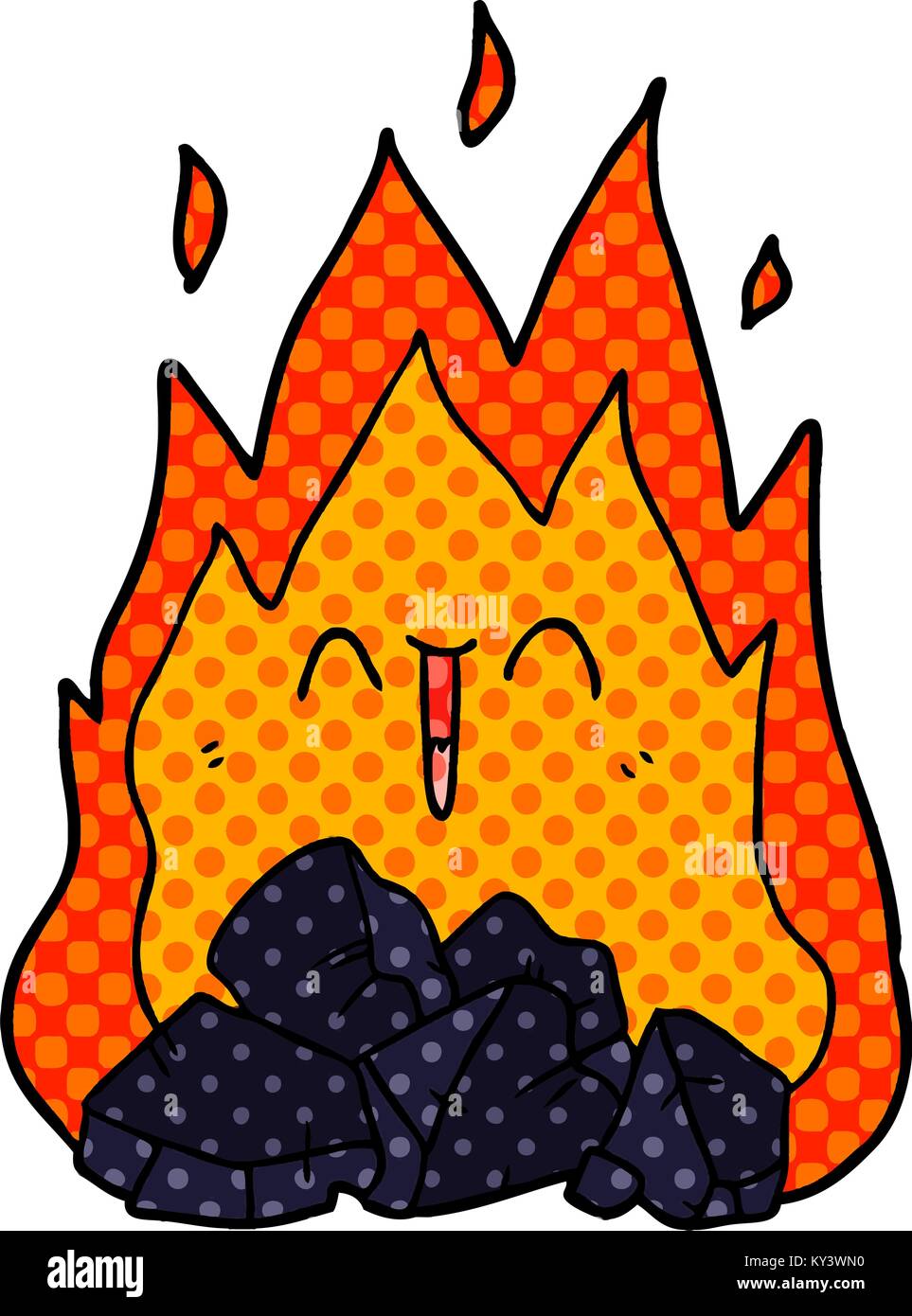 cartoon blazing coal fire Stock Vector Image & Art - Alamy