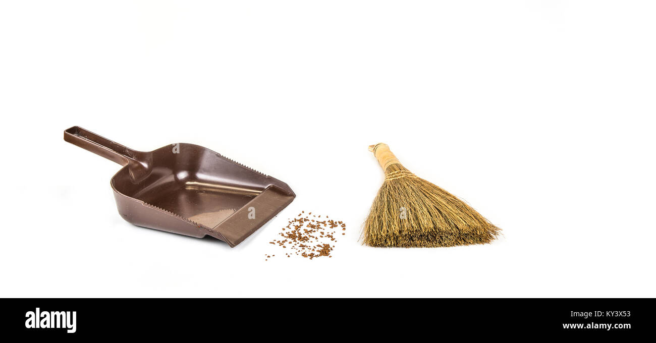 Small hand broom for household cleaning on the white Stock Photo Alamy