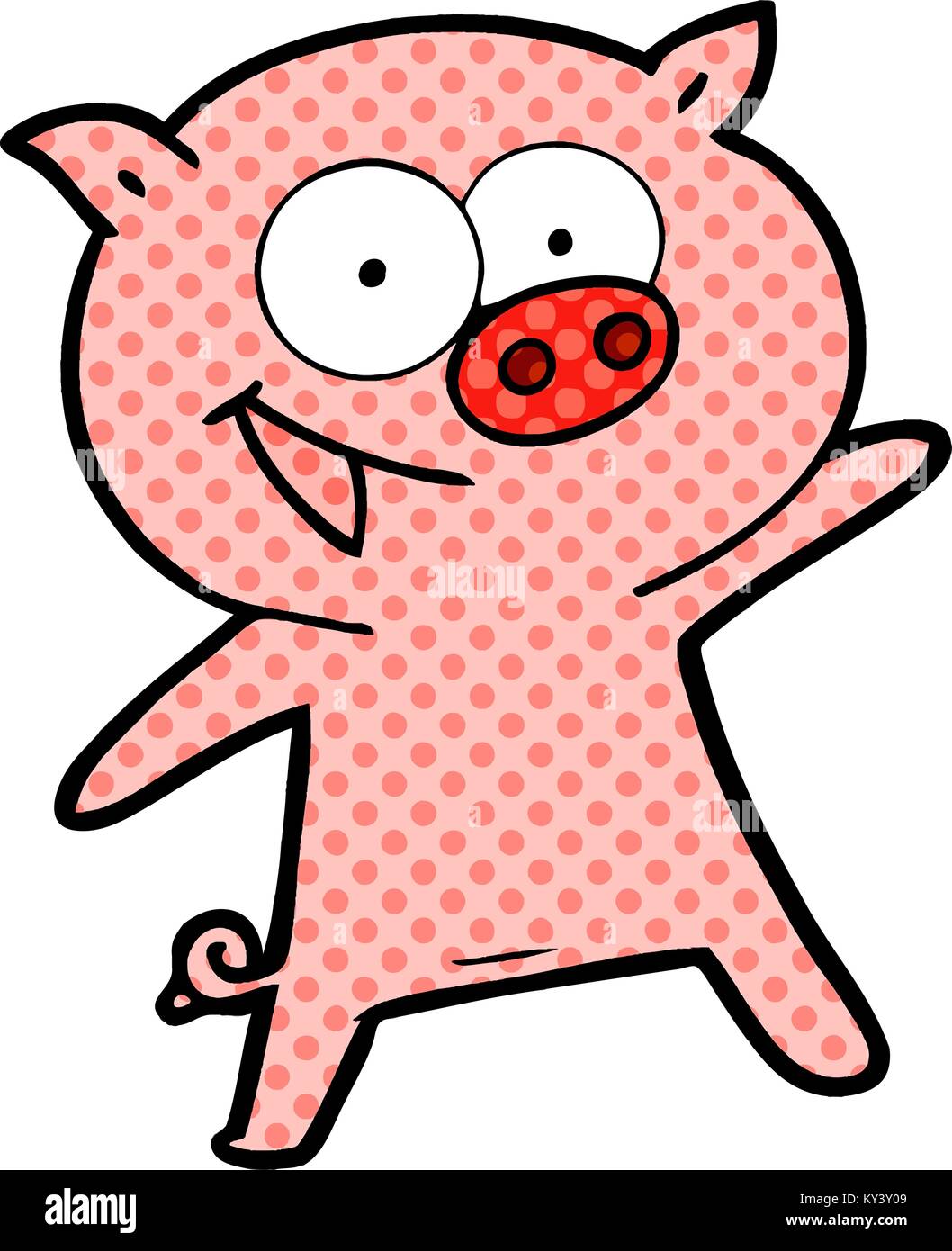cheerful dancing pig cartoon Stock Vector Image & Art Alamy