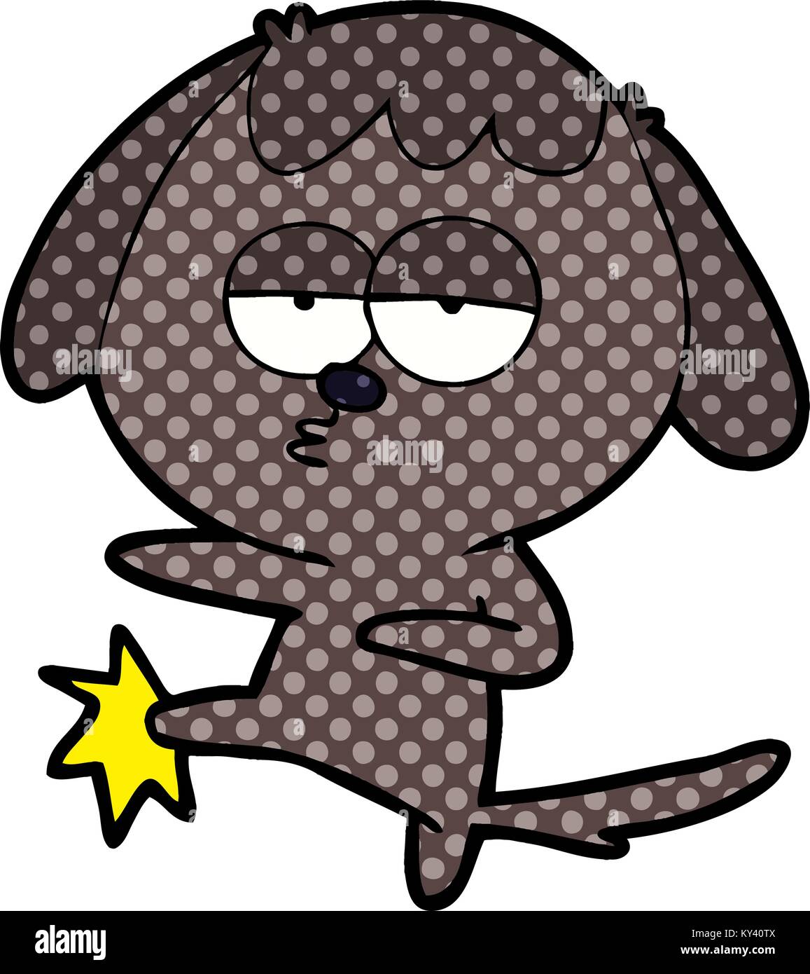 cartoon bored dog kicking leg Stock Vector Image & Art Alamy