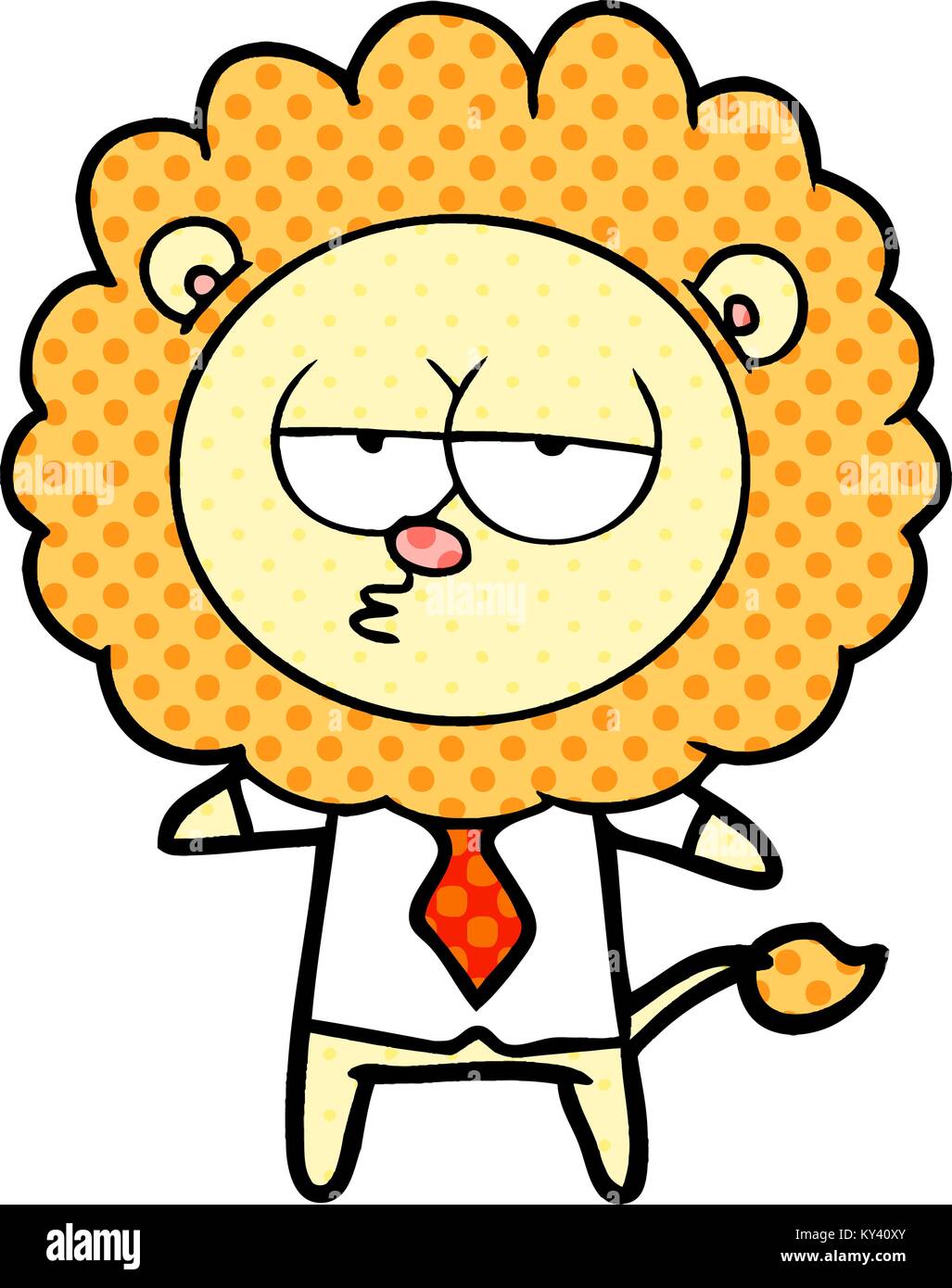 cartoon bored lion office worker Stock Vector Image & Art - Alamy