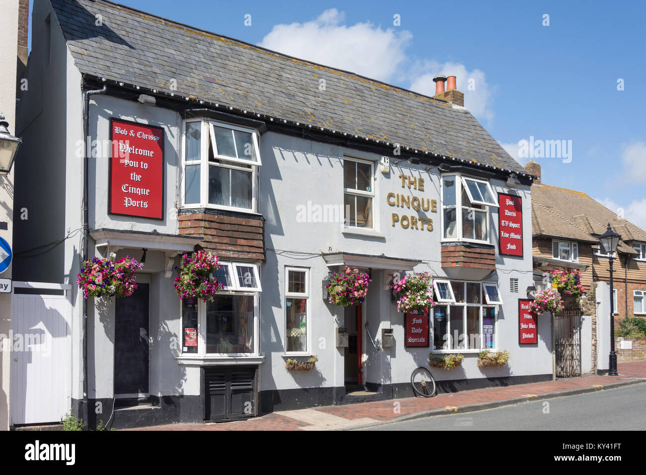 The Cinque Ports Pub, High Street, Seaford, East Sussex, England, United Kingdom Stock Photo