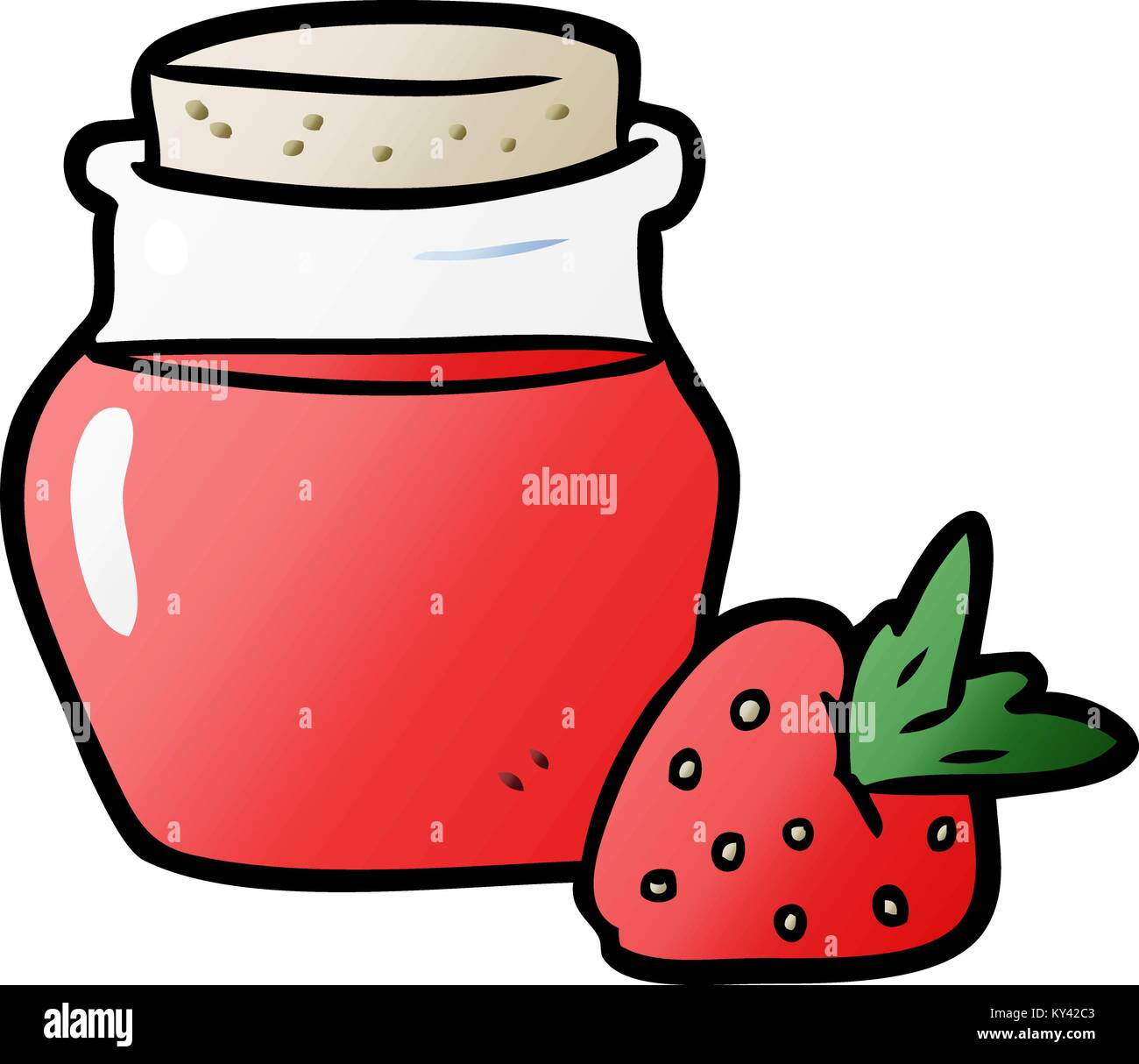 cartoon jar of strawberry jam Stock Vector Image & Art Alamy