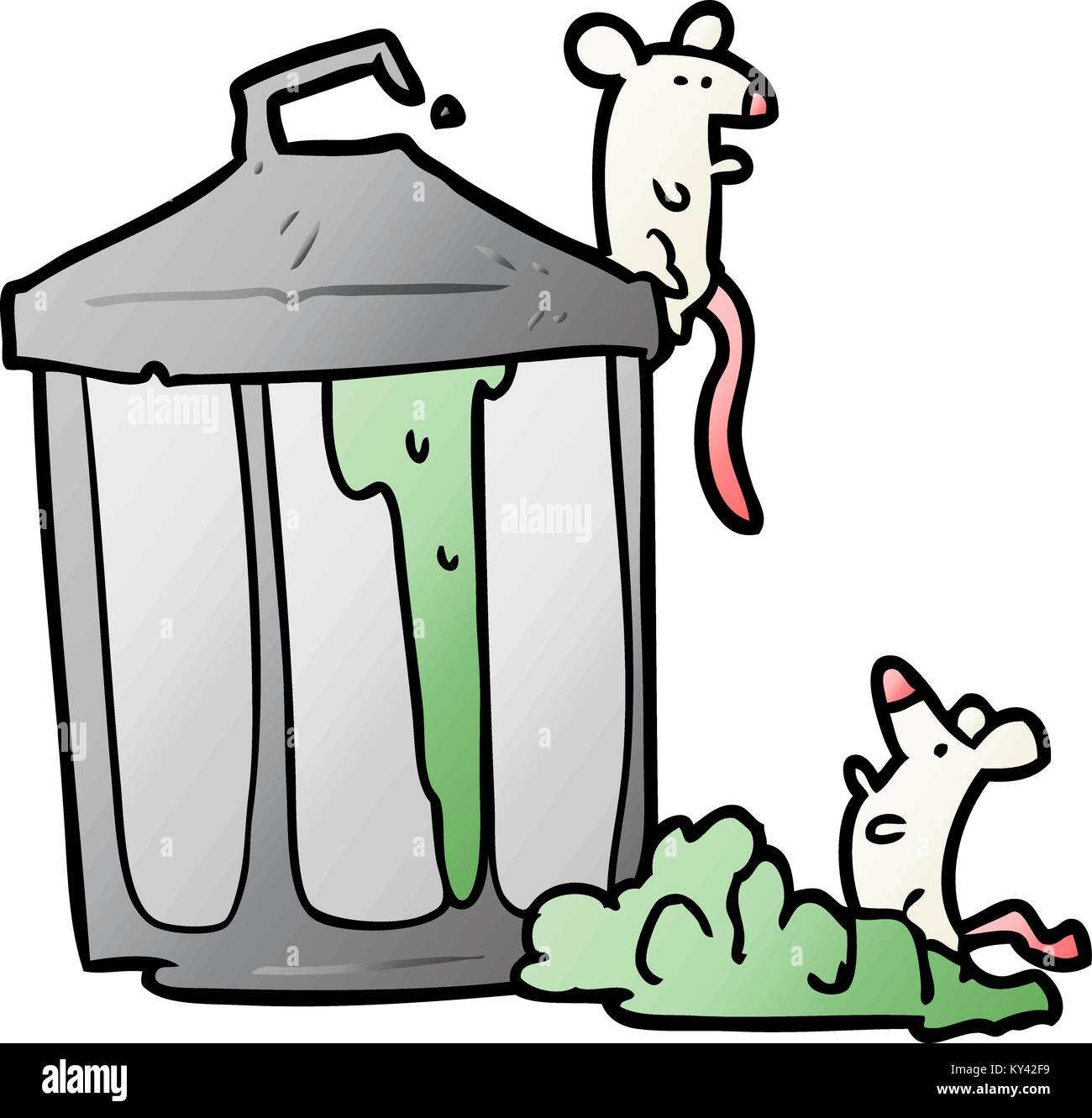 cartoon old metal garbage can with mice Stock Vector Image & Art Alamy