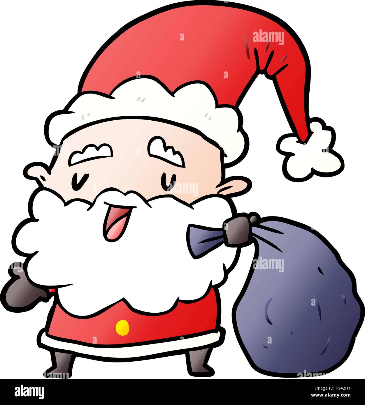 cartoon santa claus carrying sack of presents Stock Vector Image & Art ...