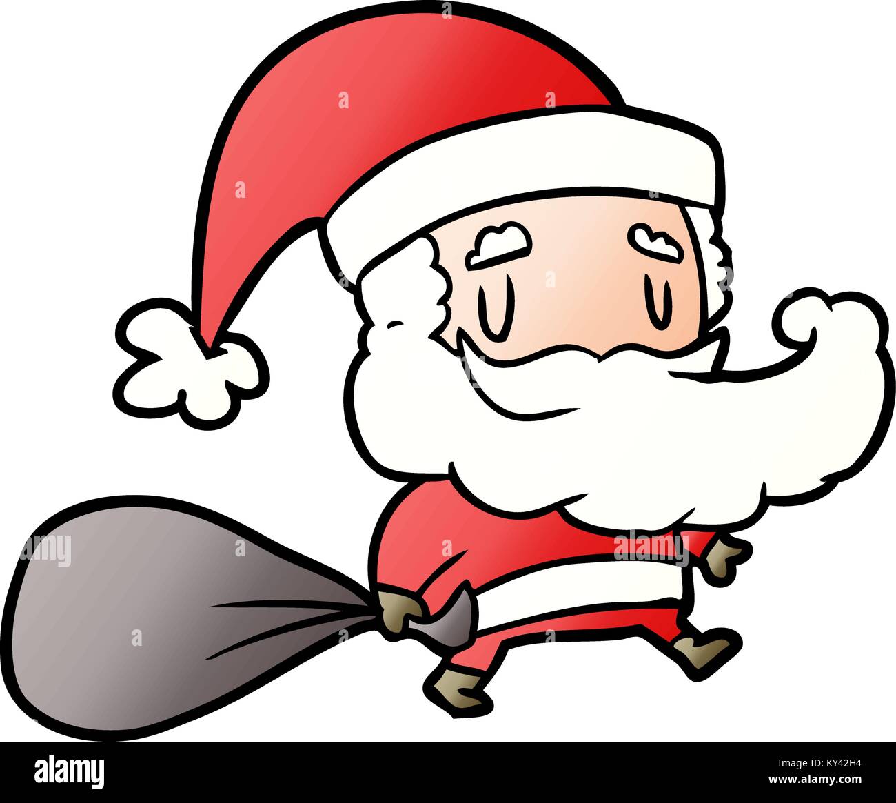 cartoon santa claus carrying sack of presents Stock Vector Image & Art ...