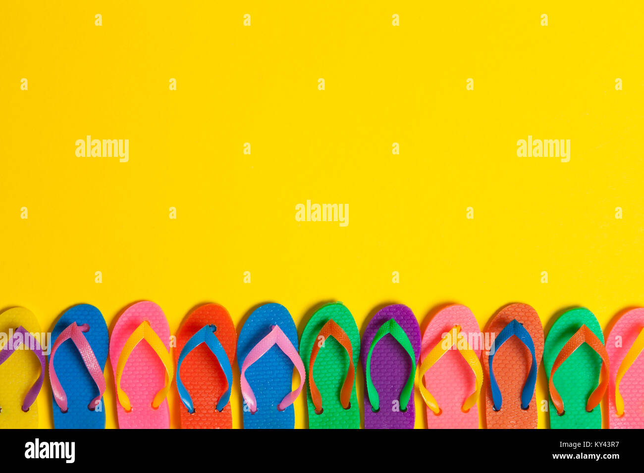 pale yellow flip flops