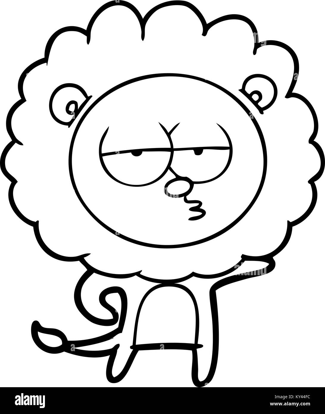 cartoon bored lion Stock Vector Image & Art - Alamy