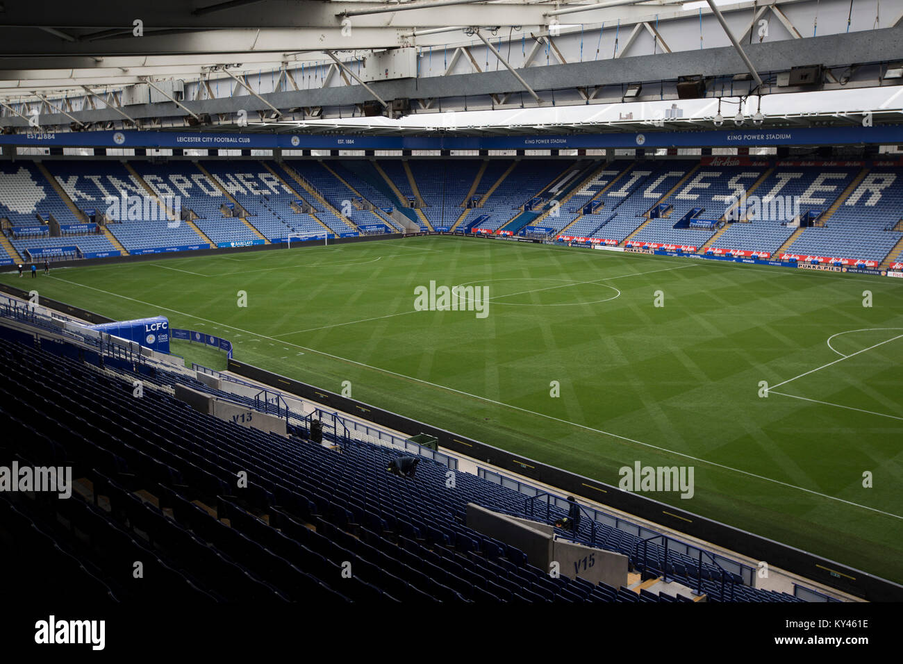 Leicester City football club's King Power stadium. Leicester City were on the brink of being surprise winners of the English Premier League in the 2015-16 season. Stock Photo