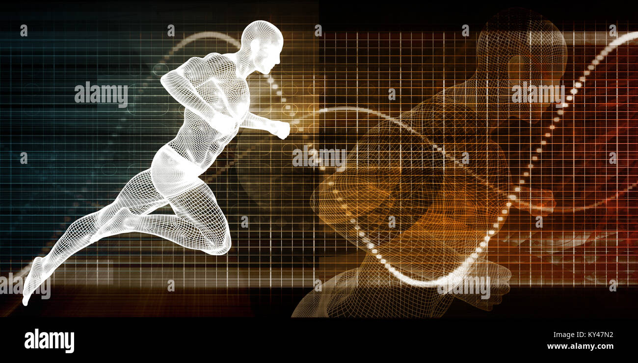 Fitness Technology and Sports Monitoring Data Concept Background Stock