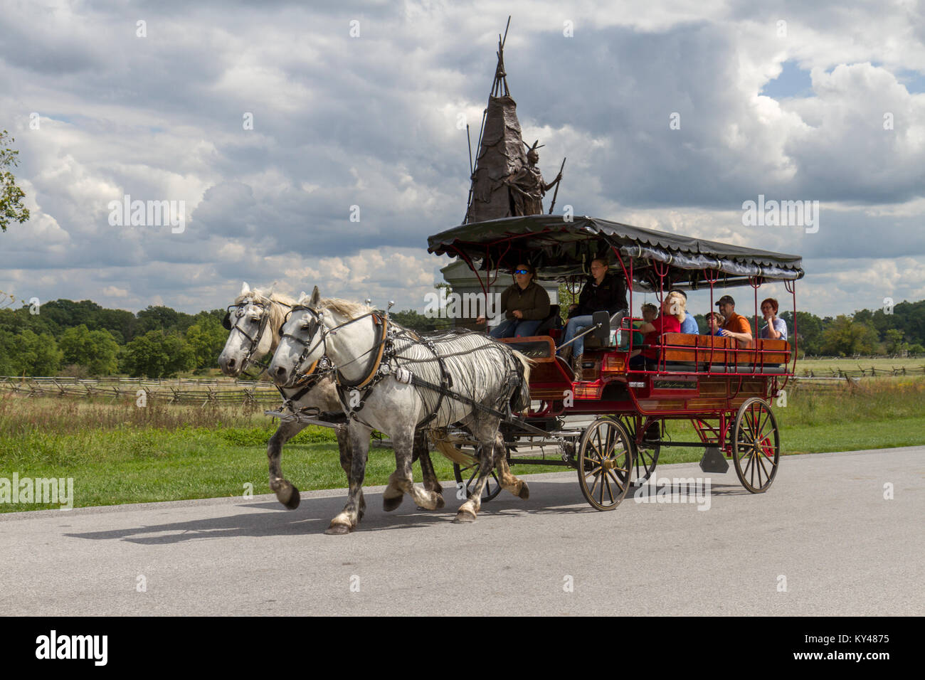 A HorseDrawn Carriage Tours tourist ride on Hancock Aveenue