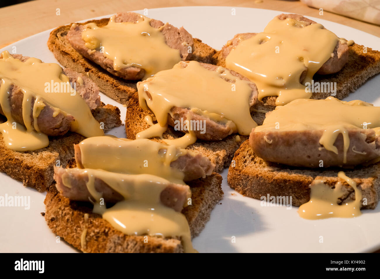 Italy Piedmont Salami with Fonduta ( Fontina cheese Stock Photo Alamy