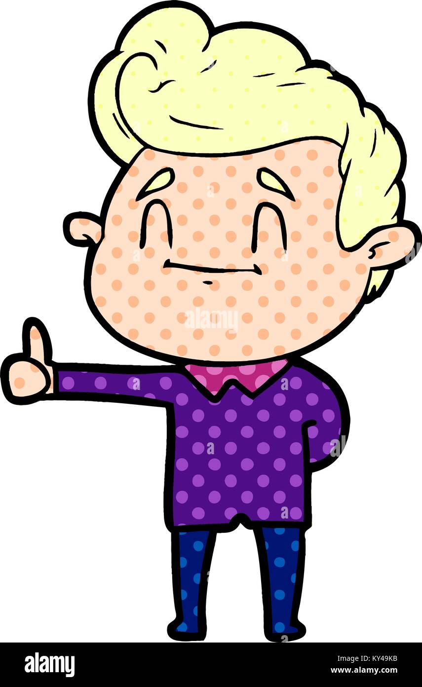 happy cartoon man giving thumbs up Stock Vector Image & Art - Alamy