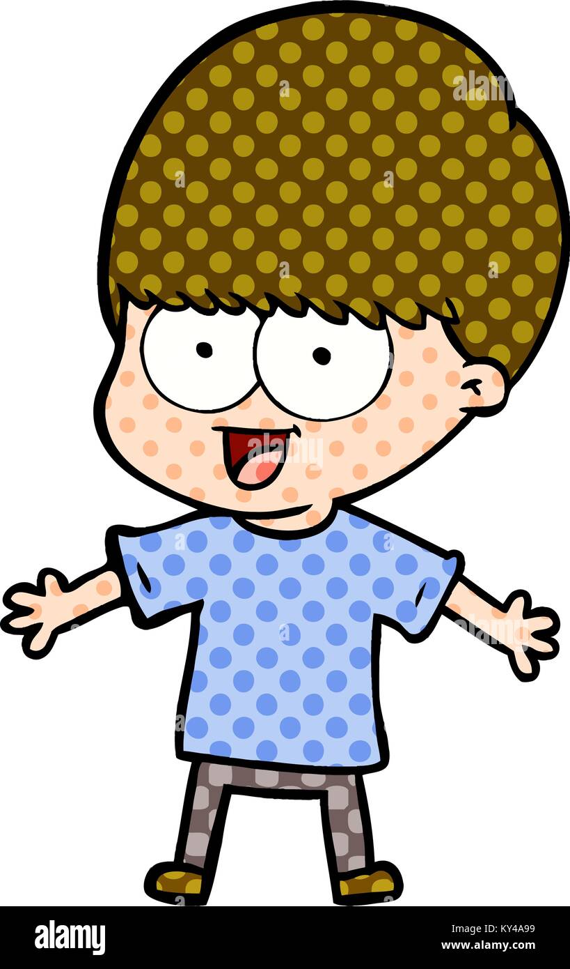 happy cartoon boy Stock Vector Image & Art - Alamy