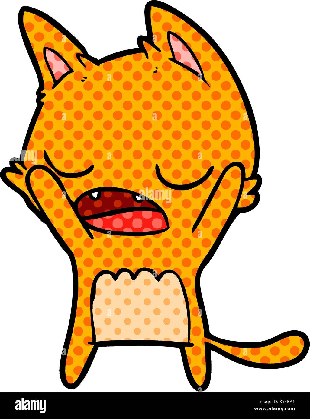 Cartoon Yawning Cat Stock Vector Image Art Alamy