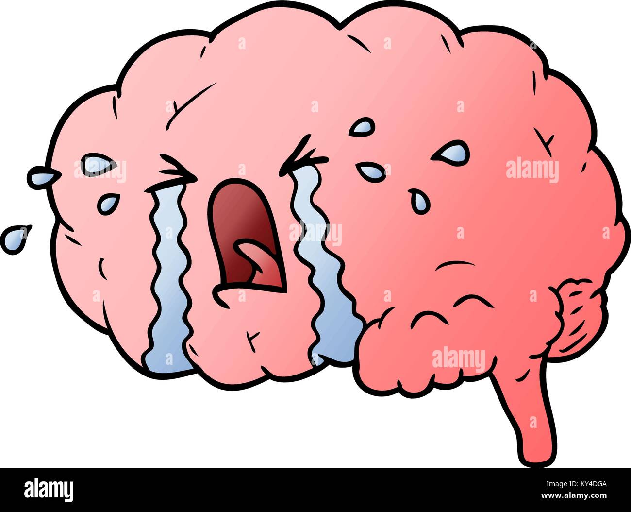 cartoon brain crying Stock Vector Image & Art - Alamy