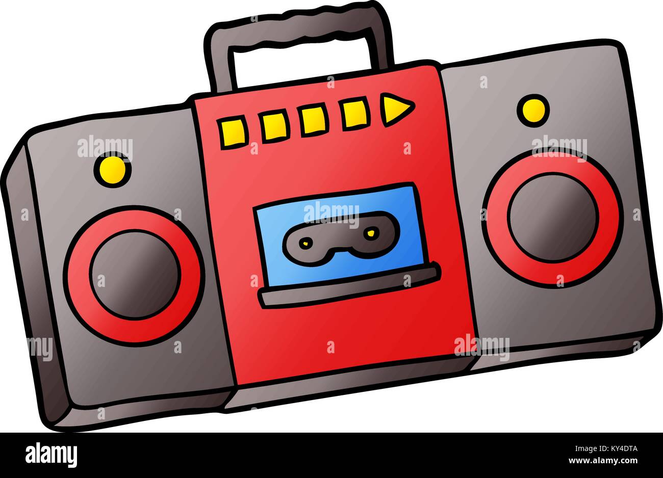 cartoon retro cassette tape player Stock Vector Image & Art - Alamy