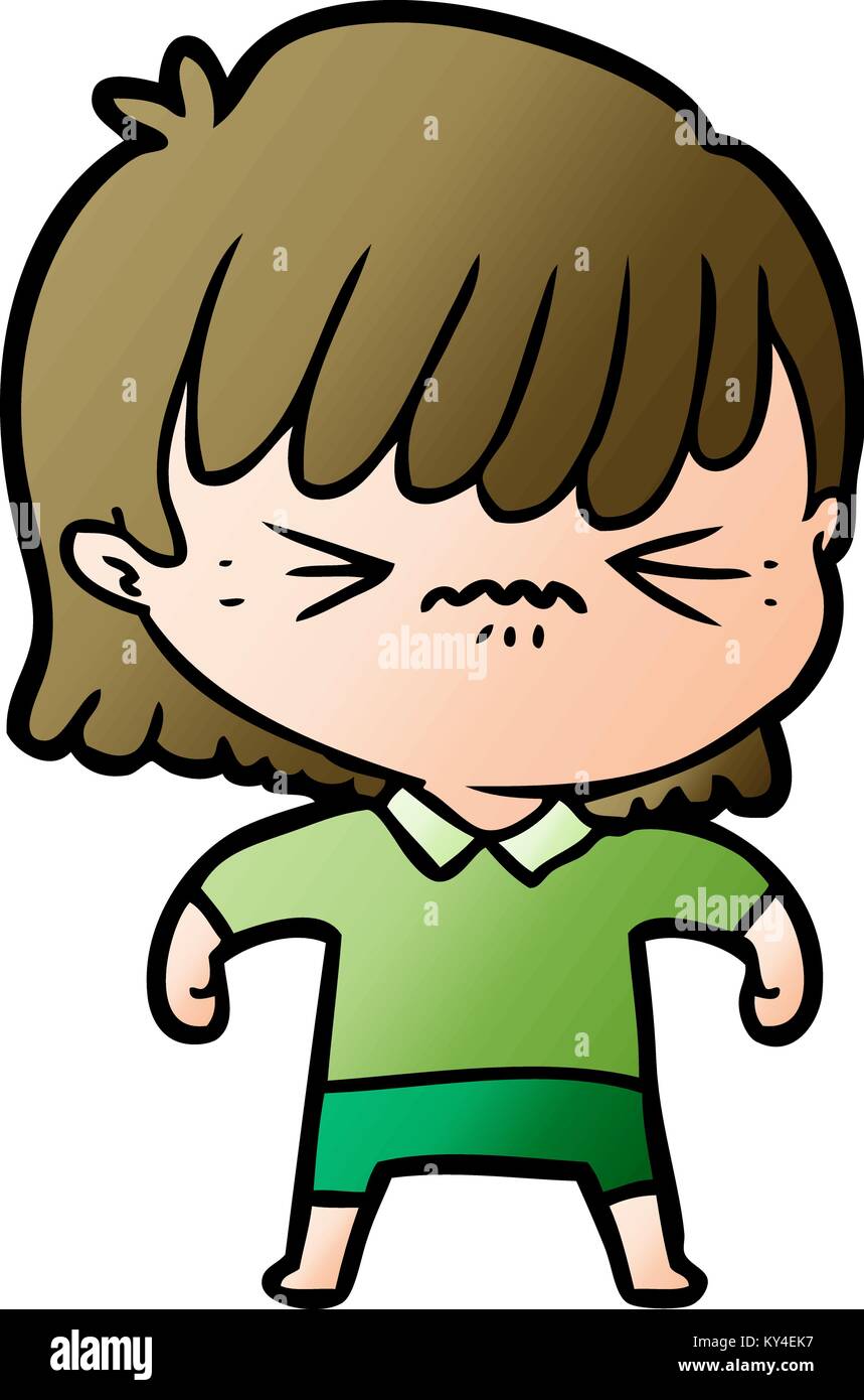annoyed cartoon girl Stock Vector Image & Art - Alamy