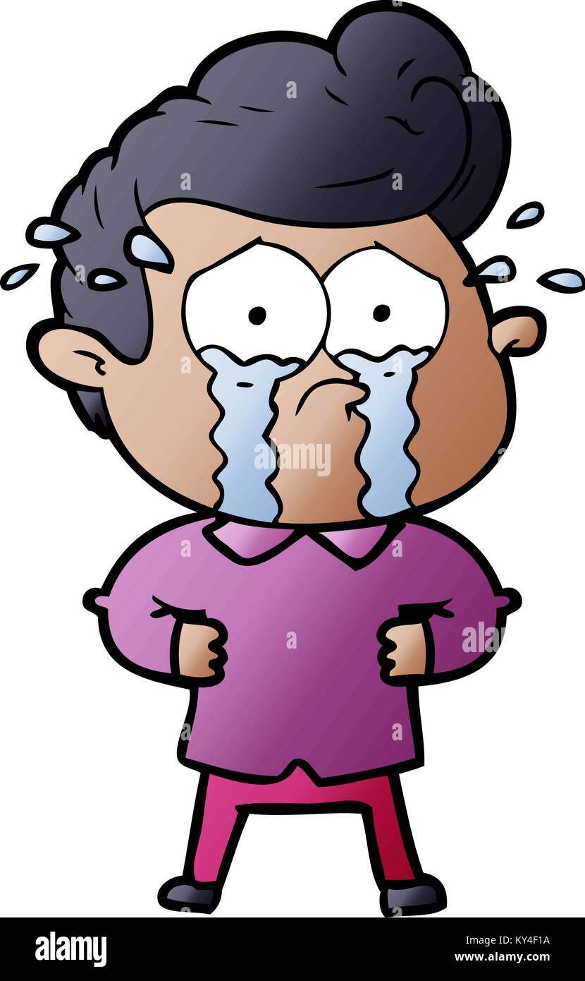 cartoon crying man with hands on hips Stock Vector Image & Art - Alamy