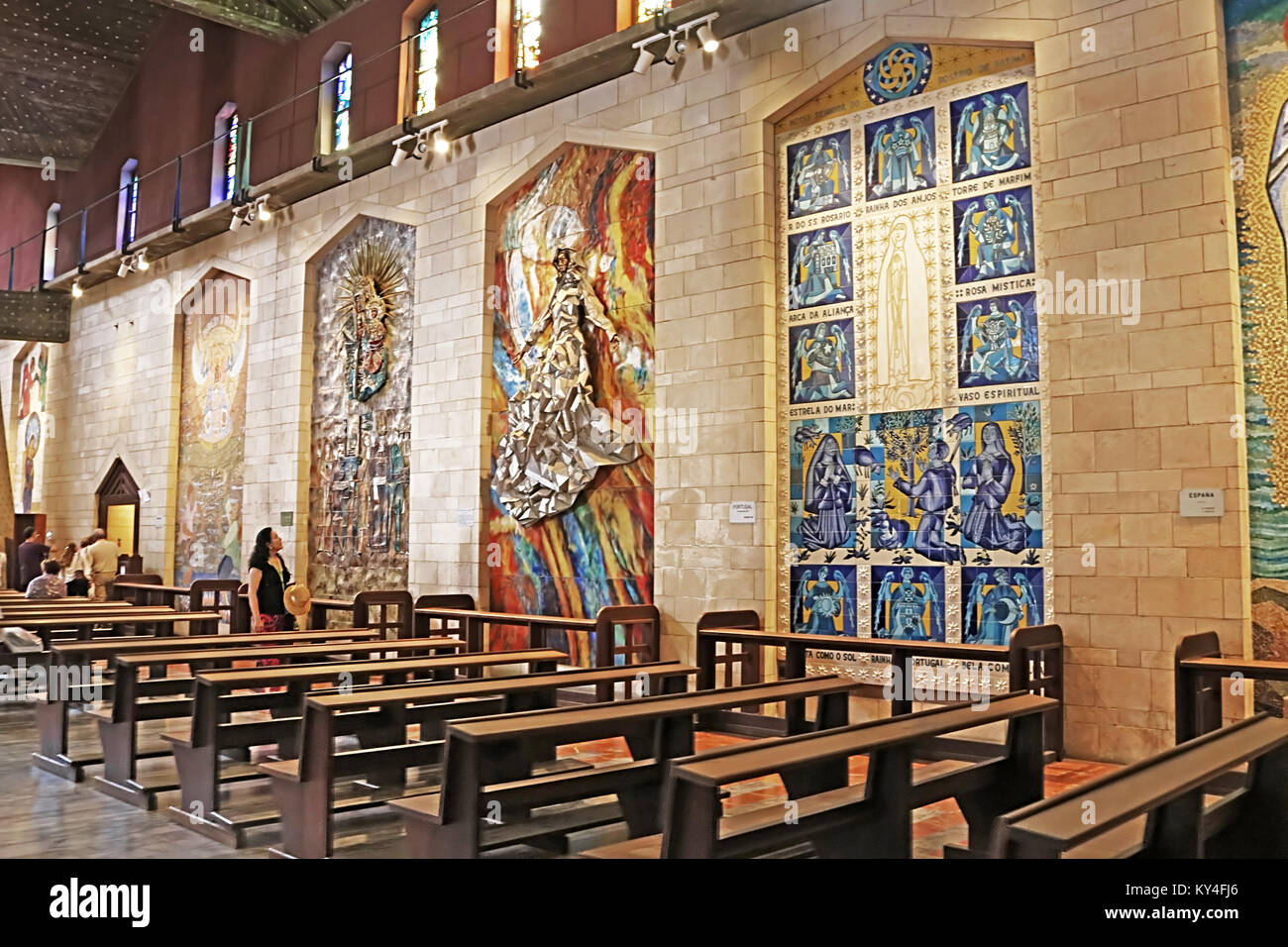 NAZARETH, ISRAEL - SEPTEMBER 21, 2017: Interior of the Basilica of the Annunciation or Church of the Annunciation in Nazareth, Israel Stock Photo