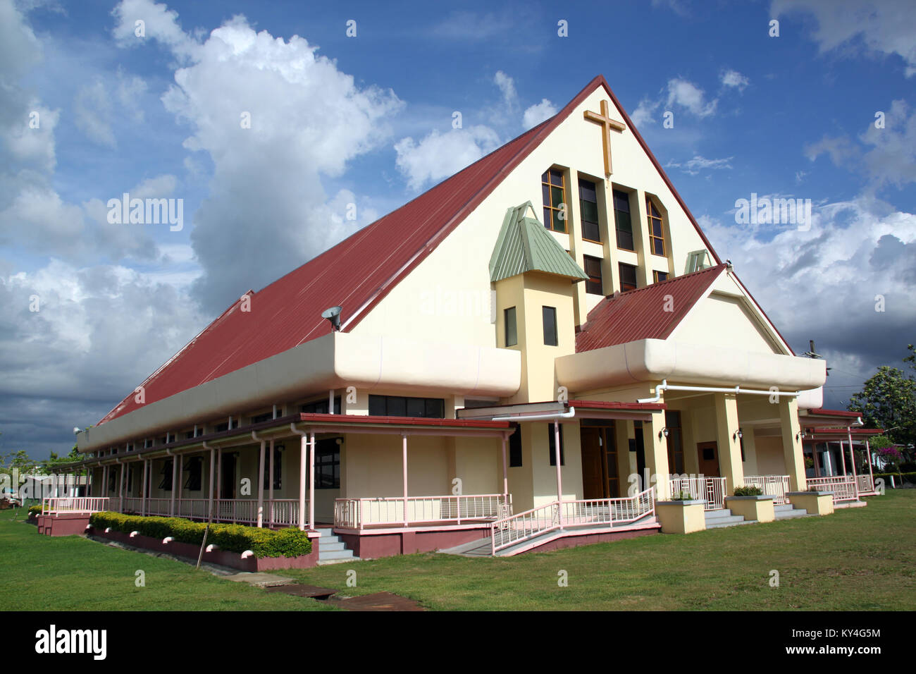 Very big church in Lautoka and clouds on the sky, Fiji Stock Photo