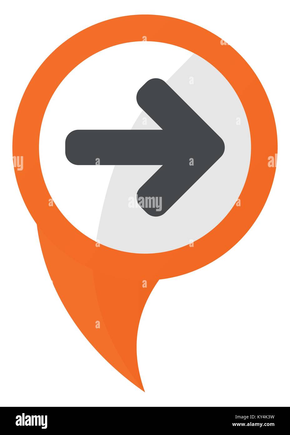 Right arrow orange pin vector icon Stock Vector Image & Art - Alamy