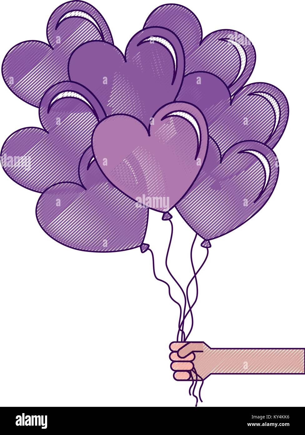 balloons air with heart shape vector illustration design Stock Vector ...