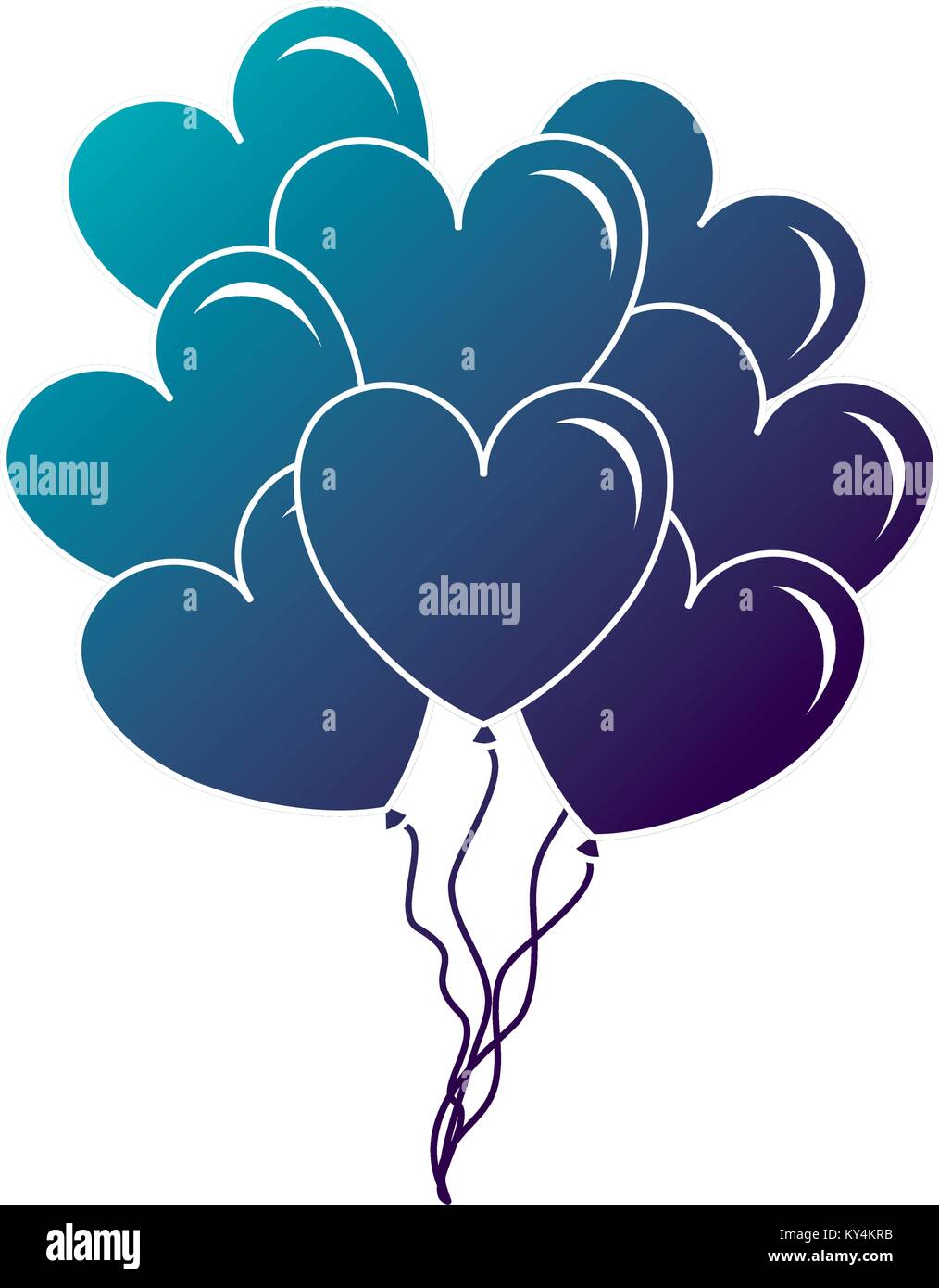 balloons air with heart shape vector illustration design Stock Vector ...