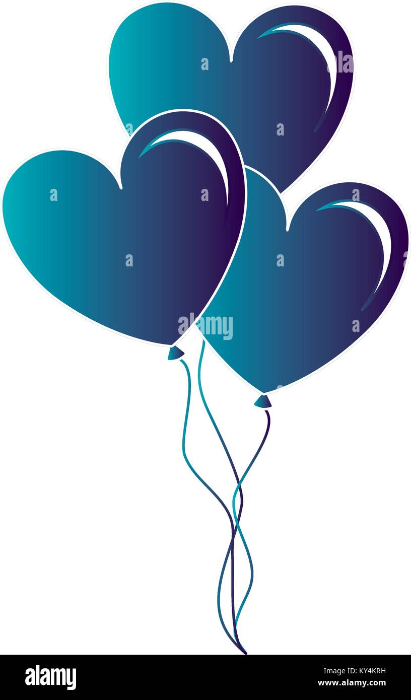 balloons air with heart shape vector illustration design Stock Vector ...